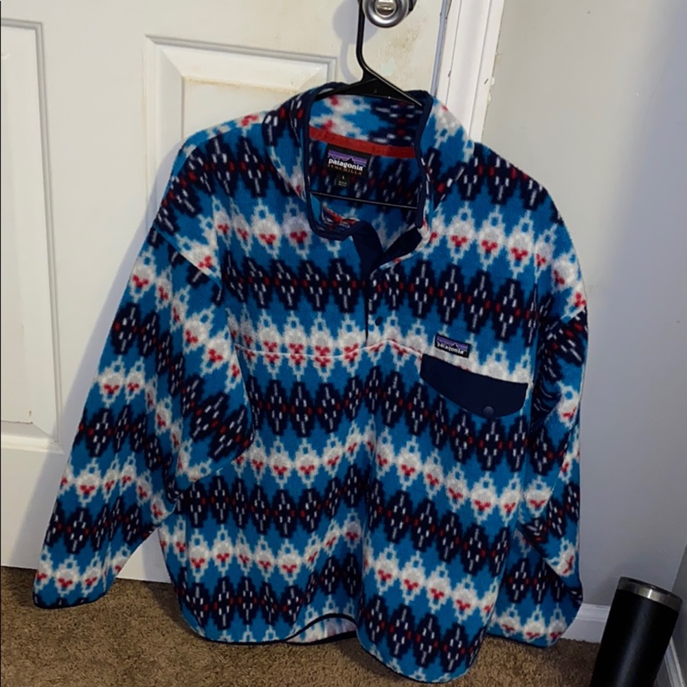 Patagonia Blue Pullover Fleece. Size large